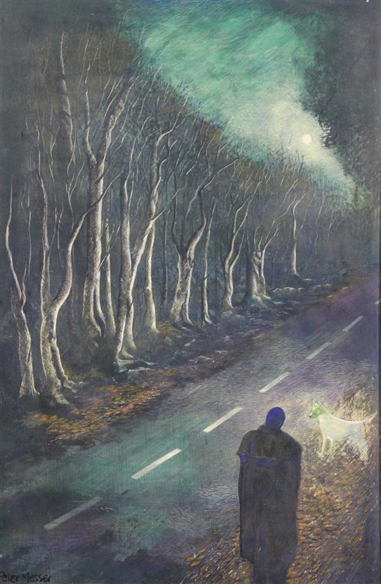 Peter Messer (1954-) Ghost Road 23.5 x 15.5in.